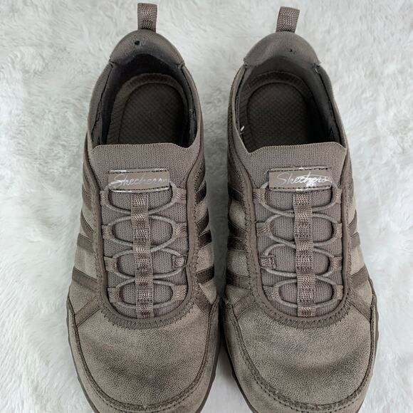 Skechers Breathe Easy “Remember Me” Slip-On Women’s 7.5 Dark Taupe - Picture 7 of 8